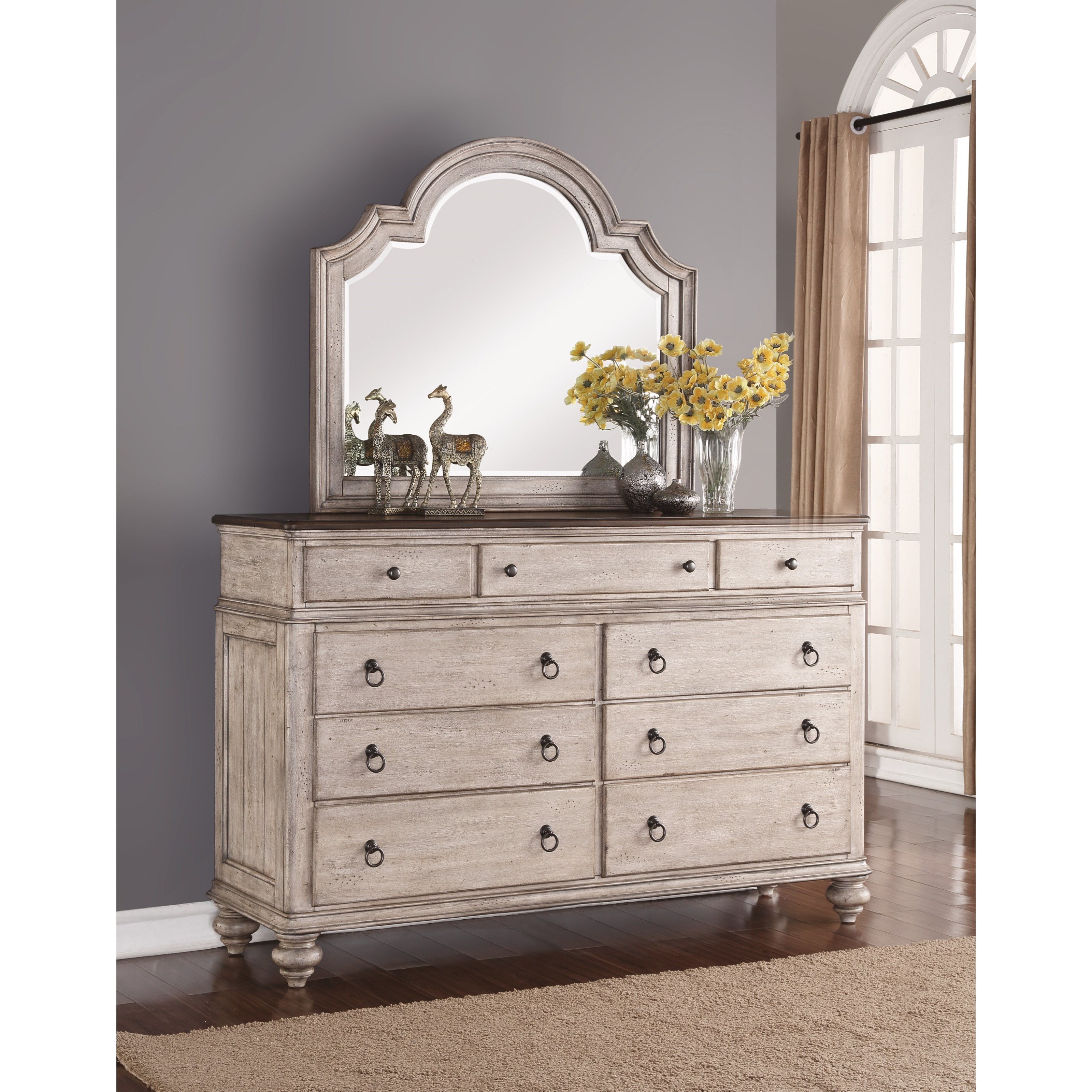 Flexsteel Wynwood Collection Plymouth Relaxed Vintage 9Drawer Dresser